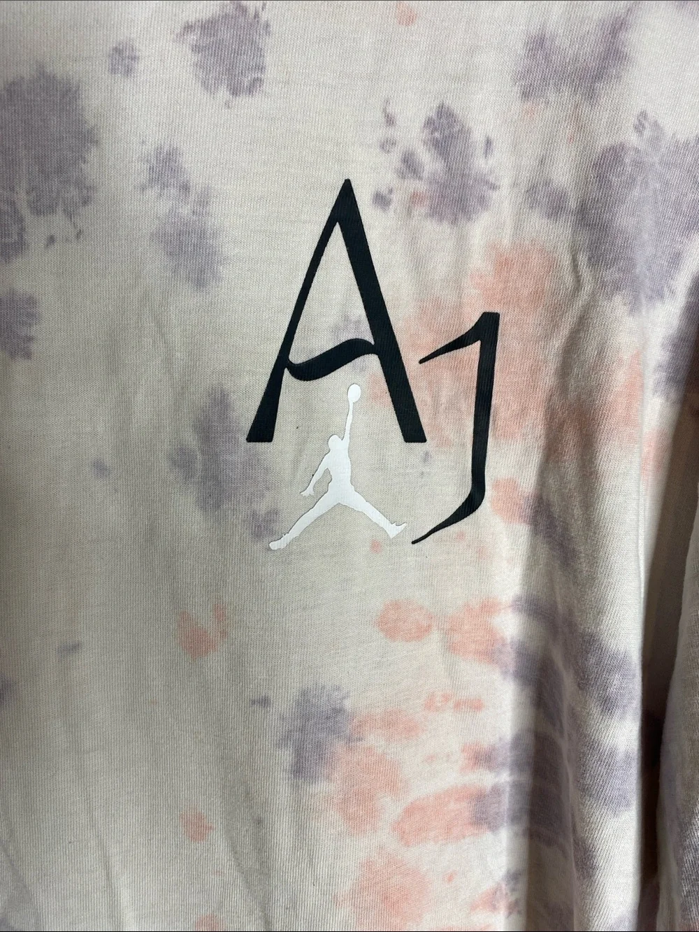 Nike Air Jordan Tee with Jumpman and Pale Tie-Dye Accents